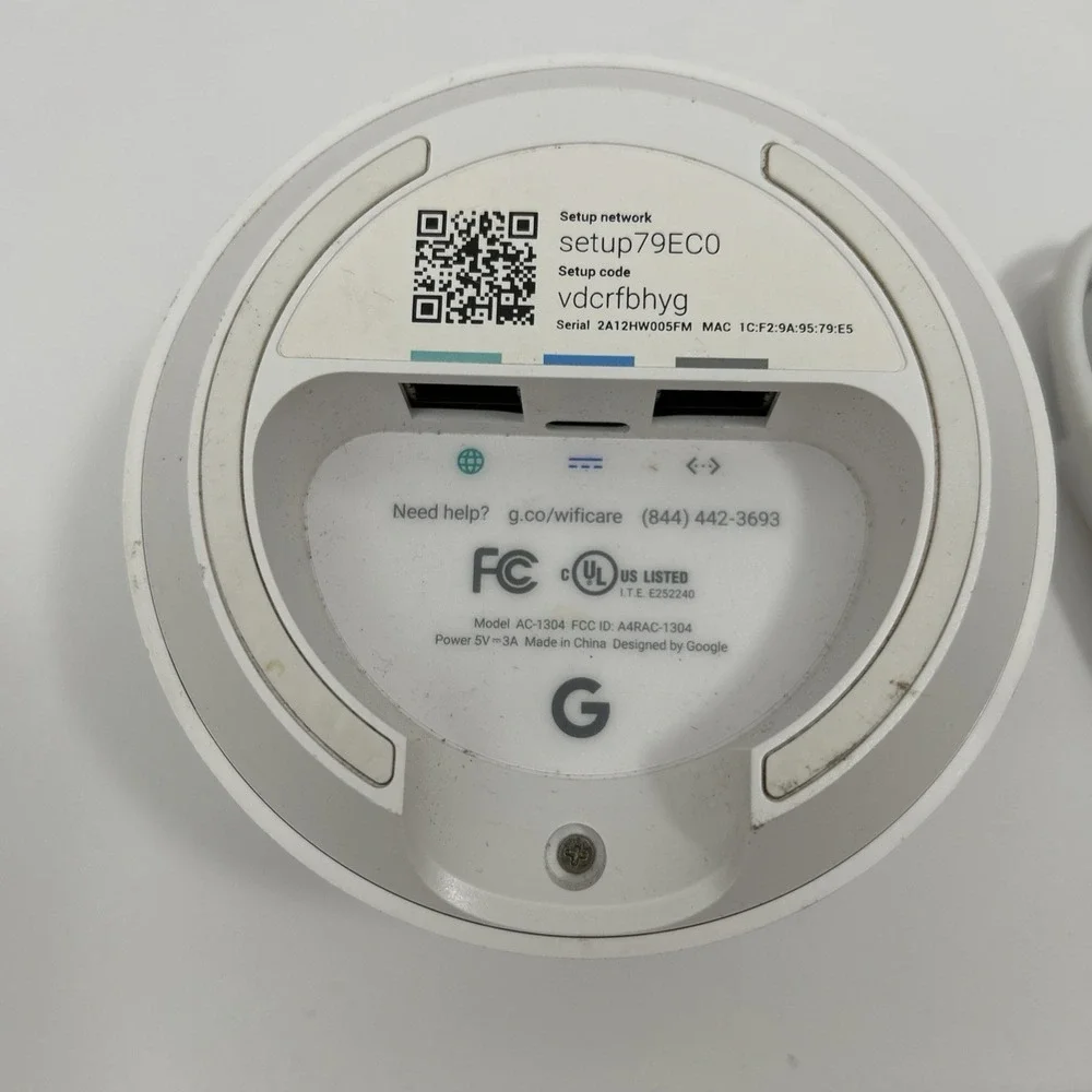 Google Home Wi-Fi System Dual Band Mesh Router‎ AC-1304 SKU 323